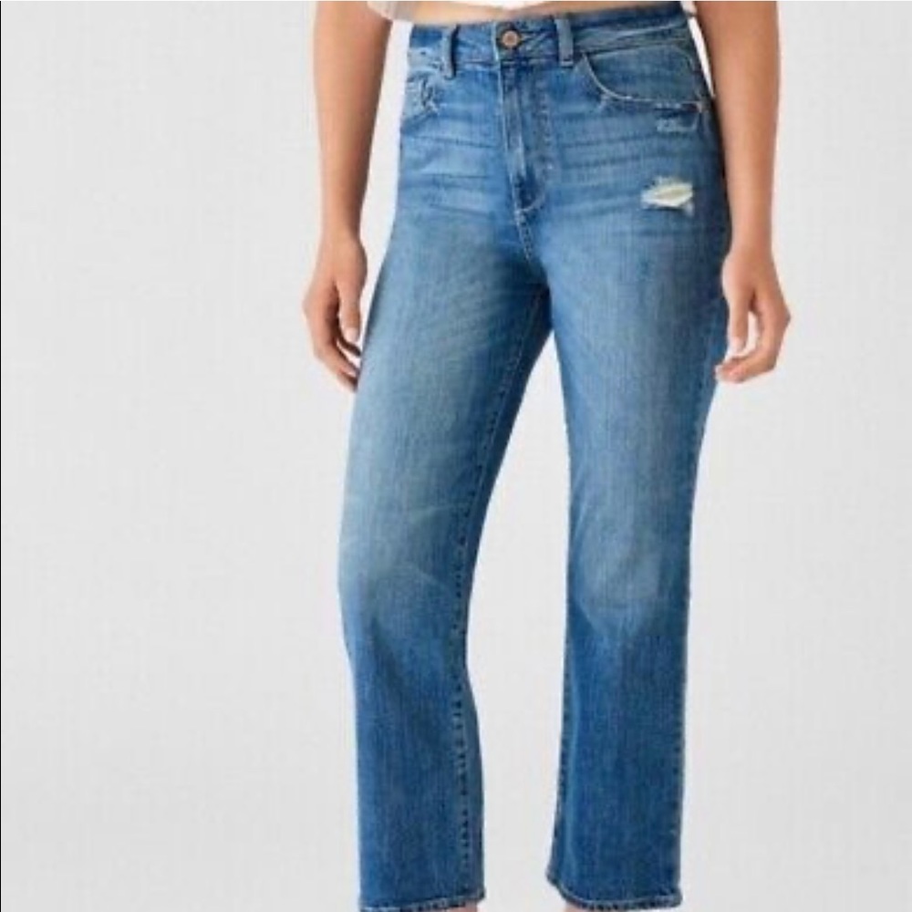 DL1961 Jerry High Rise Vintage Straight Jeans In Marfa Medium Wash Sz 27